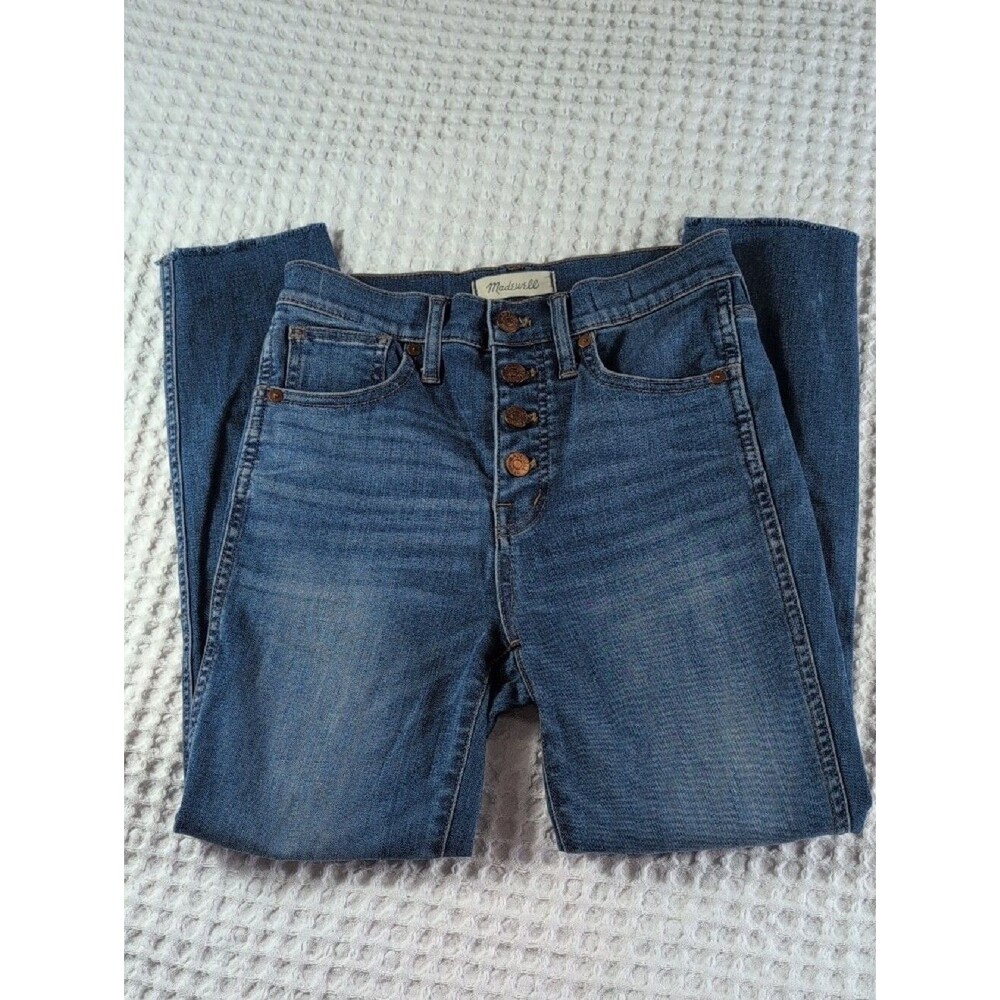 Madewell 10" High Rise Skinny Crop Button Fly Denim Jeans Size 25